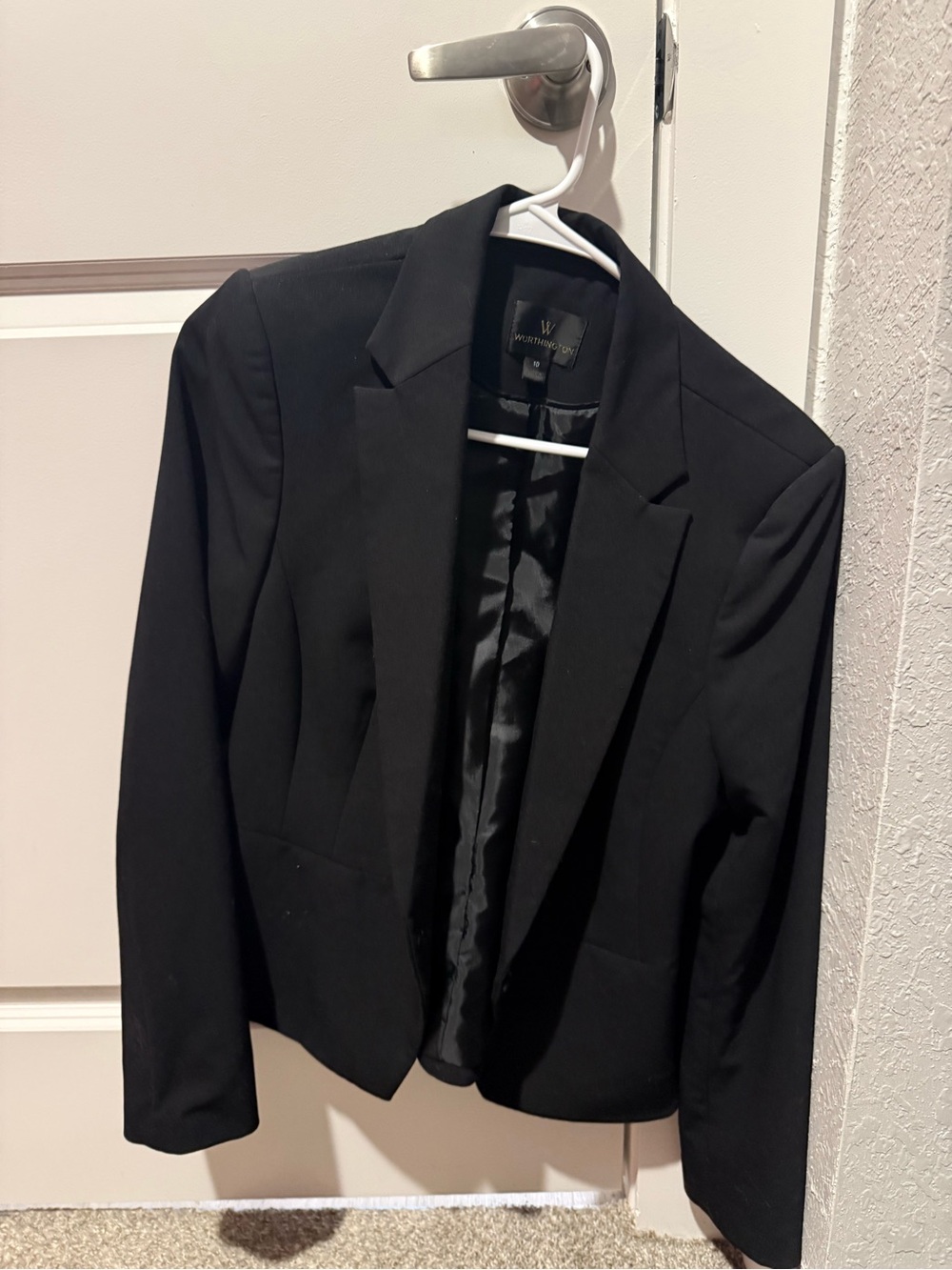 Worthington Women's Black Open-Front Blazer